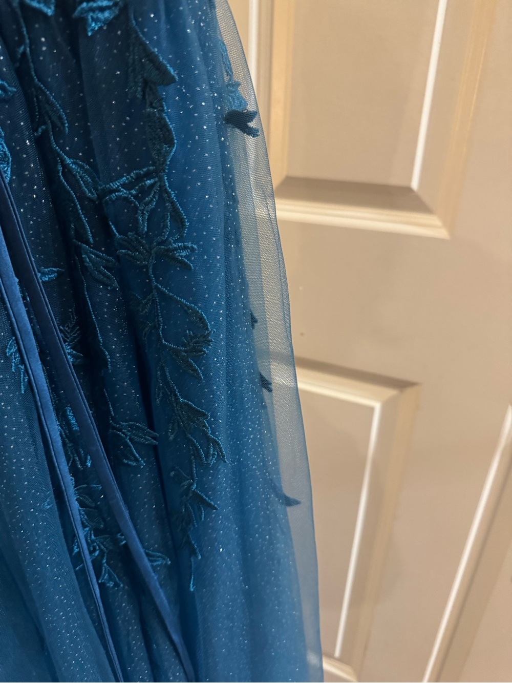 NWT Fairy Dress Teal Tulle Sparkle Long Lace Bodice Formal Dress - Picture 7 of 9